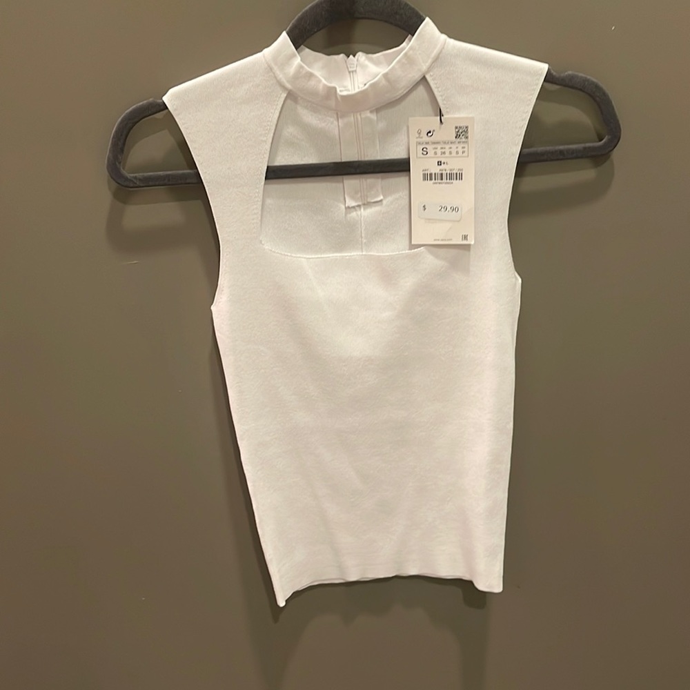 Zara white Knit Top